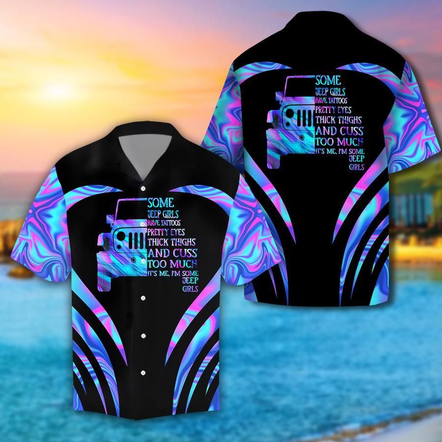 Felacia [Hawaii Shirt] Some Jeep Girls Have Tattoo Black Unisex Hawaiian Aloha Shirts-ZX2956